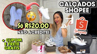 Comprei os calçados MAIS BARATOS da shopee  COMPRAS SHOPEE CALÇADOS LINDOS  cupom e frete grátis [upl. by Awad]