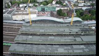 Duisburg Hauptbahnhof – Drohnenaufnahme des Baufortschritts [upl. by Aniuqahs265]