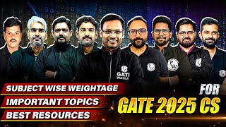 GATE 2025 CS  Subject Wise Weightage Important Topics Best Resources  Complete Details [upl. by Tallbott]