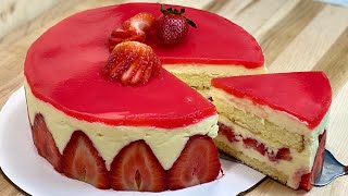 VOICI COMMENT FAIRE UN FRAISIER🍰 Recette facile de gâteau aux fraises🍓 Deli Cuisine [upl. by Sykleb]