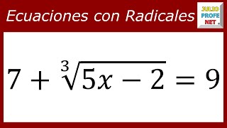 ECUACIONES CON RADICALES  Ejercicio 1 [upl. by Yhtrod]