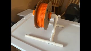 I made a 3d printer filament spool holder PVC pipe frame with a printed roller for smooth feeding [upl. by Juakn]