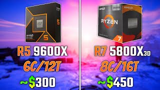 AMD RYZEN 5 9600X vs RYZEN 7 5800X3D  Test in 6 Games [upl. by Rea]