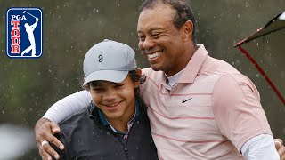 Like father like son  Tiger and Charlie Woods resemblance is uncanny [upl. by Maury]