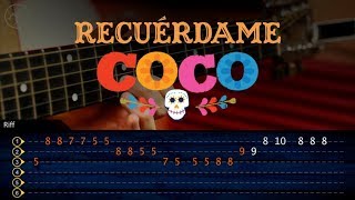 Recuerdame COCO Guitarra Tutorial  Remember Me Guitar  TABS Christianvib [upl. by Clabo]