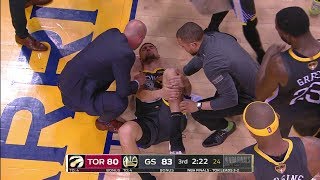 Klay Thompson LEG INJURY Torn ACL  Game 6  Raptors vs Warriors  2019 NBA Finals [upl. by Tiphani36]