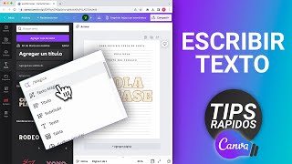 Como Escribir Textos en Canva [upl. by Adnwahsat]