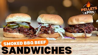 Smoked BBQ Beef Sandwiches with Chuck Roast [upl. by Aerdua]