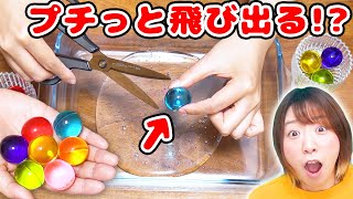 【DIY】プチっと割れて液が飛び出るw ぷにぷにバスボールをスライムに混ぜてみたらやばいスライムになった！！【実験 音フェチもあるよ】 [upl. by Lorollas]