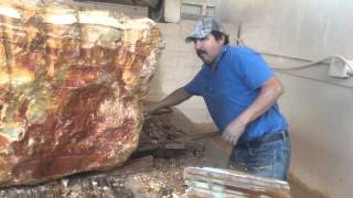 Natural Onyx Stone Being Cut [upl. by Giustino]