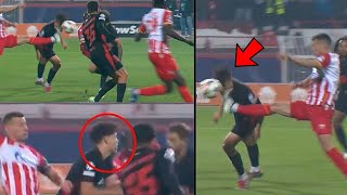 Pau Cubarsi HORRIFIC HEAD INJURY against Crvena Zvezda in last night game [upl. by Anwaf477]