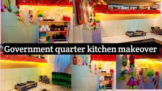 part3 Government quarter kitchen makeoversamll kitchen makeovernon modular kitchen makeover [upl. by Nino]