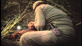 Medics treat badly wounded soldiers of US 1st Air Cavalry Division in Vietnamese HD Stock Footage [upl. by Hendrix180]