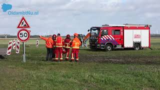 Brandweer in actie voor grote gaslekkage bij Scheemda [upl. by Nylavad]