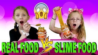 Real Food vs Slime Food Switch Up Challenge [upl. by Suoivatram553]