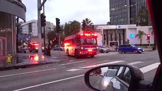 Electric fire truck responding in Los Angeles California  Febr 2024 [upl. by Eidac]