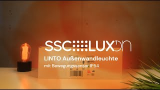 SSCLUXon  LINTO Außenwandleuchte mit Bewegungssensor IP54 neutralweiß LED  Produktvorschau [upl. by Anazraf609]