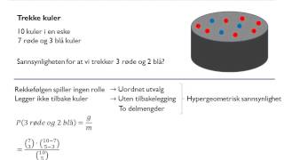 S1  35b  Hypergeometriske sannsynligheter  Eksempel [upl. by Noived611]