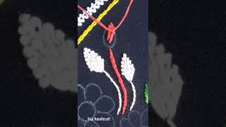 Outline Stitch long French Knot Stitch Amazing Hand Embroidery Design Needle Work [upl. by Caralie]