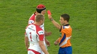 Straight Red Card For Tom Court  Ulster v Leinster 2nd May 2014 [upl. by Aihtyc]