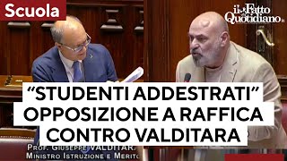 quotStudenti da addestrarequot Valditara cita la Treccani Raffica di interventi dallopposizione [upl. by Gwenora]