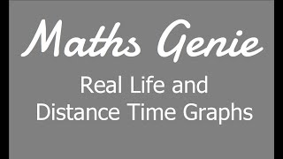 Real Life and Distance Time Graphs [upl. by Akvir]