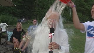 Police athletes WCVB reporter take part in Ice Bucket Challenge [upl. by Nirraj]