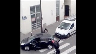 New amateur footage of Charlie Hebdo terrorist attack [upl. by Eilime]