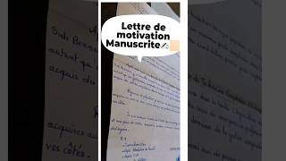 Lettre de motivation Manuscrite shorts tending [upl. by Leamsi]