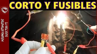 Causas de CORTO CIRCUITO Y FUSIBLES QUEMADOS practica [upl. by Gianina]