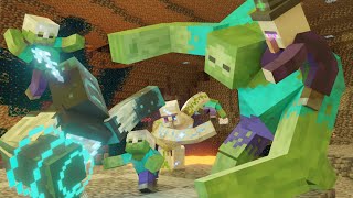 Warden vs Mutant Zombie EPIC FIGHT Minecraft Animation Movie [upl. by Idnal]