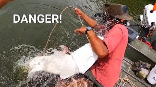 Alligator Fish Jumps In Boat and Bites Fisherman [upl. by Flight]