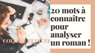 20 mots incontournables pour réussir lanalyse dun roman ou dun extrait de roman [upl. by Llednov]