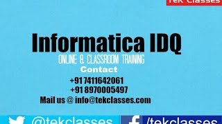 Informatica Data Quality Training Demo Video  Informatica Data Quality Tutorial [upl. by Odelinda296]