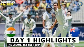 India vs Australia 1st Test Cricket Match Day 1 Full Highlights Cricket Live Highlights 22112024 [upl. by Nilecoj333]