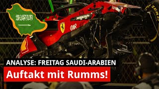 F1 in SaudiArabien Schwerer Crash am Freitag  Formel 1 in Dschidda 2021 [upl. by Ahsahs290]