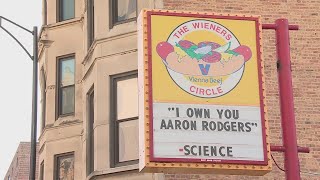 The Wieners Circle pokes fun of Aaron Rodgers [upl. by Tepper]