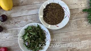 Karuvepillai Podi  Curry leaves powder Non Veg Recipe [upl. by Nnylrac]