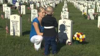 ThreeYearOld Visits Fathers Grave at Arlington National Cemetery [upl. by Akierdna]