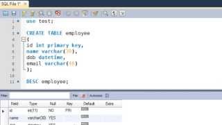 SQL Tutorial  9 Create Table Statement [upl. by Novy]