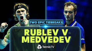 Andrey Rublev vs Daniil Medvedev Every Point From Two EPIC Tiebreaks 🥵  Nitto ATP Finals 2022 [upl. by Charbonneau]