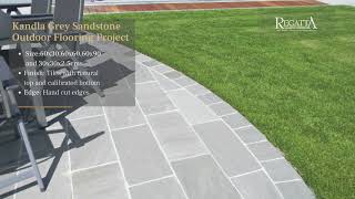 Kandla Grey Sandstone Flooring Project by Regatta Universal Exports [upl. by Yerhpmuh]