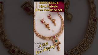 Diwali new collections ₹799 free shipping brass necklace set WhatsApp 8660158594 for booking [upl. by Jeffy264]