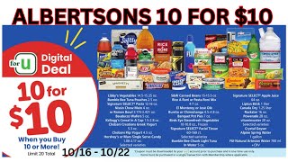 ALBERTSONS 10 FOR 10 GROCERY DEALS FROM 1016 TO 1022  SAVE MONEY ON GROCERIES STOCK YOUR PANTRY [upl. by Suiravaj748]