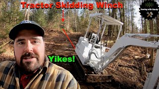 Winching a Broken Excavator Up a Steep Hill [upl. by Eyt]