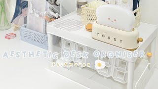 Aesthetic Desk Organiser കണ്ടാലോ ☁️🥞Aesthetic Amazon Find  Aesthetic Desk Makeover  Aesthetic 🥛♡ [upl. by Gnouh]