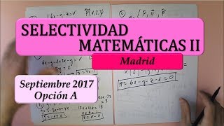 Selectividad Madrid Septiembre 2017 matemáticas II opción A Examen resuelto [upl. by Tila]