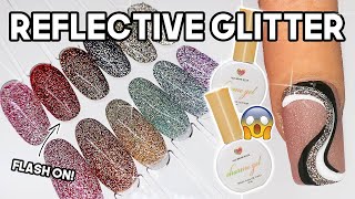 Flash Glitter Gel Polish ✨ Swatches amp Nail Art Tutorial  Reflective Glitter [upl. by Yenaj15]