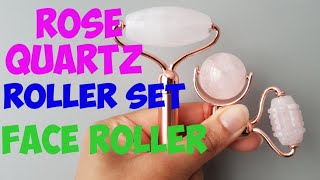 Rose Quartz Roller Set  Face Roller REVIEW [upl. by Tilly]