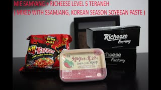 MIE SAMYANG  RICHEESE LEVEL 5 TERANEH  MIXED WITH SSAMJANG KOREAN SEASON SOYBEAN PASTE [upl. by Ardnoet]